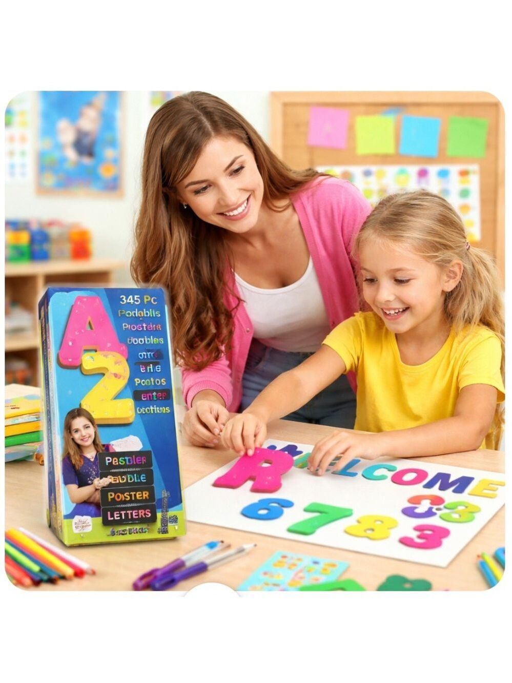 ARTSKILLS REPOSITIONABLE POSTER LETTERS A-Z 0-9 HOMESCHOOL CLASSROOM 345PC SET